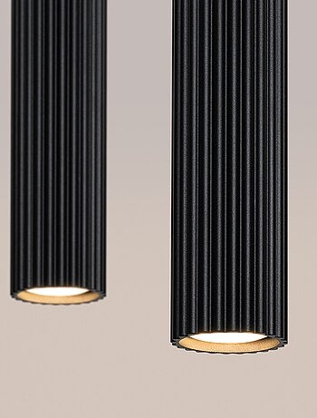 Suspension Aluminium Noir GU10 2 Karbon