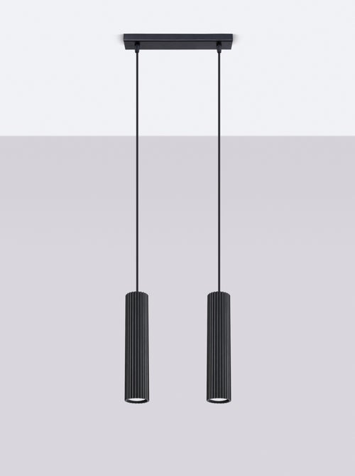 Suspension Aluminium Noir GU10 2 Karbon - Kiabi