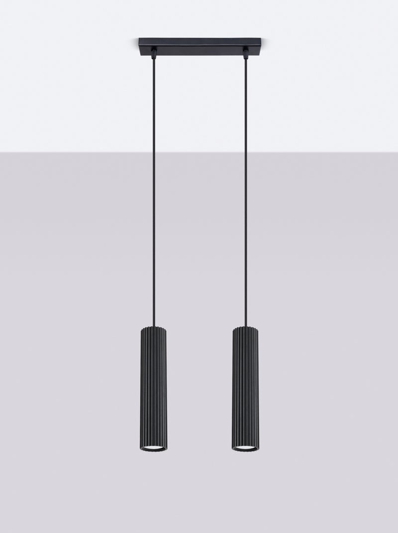 Suspension Aluminium Noir GU10 2 Karbon Noir - Kiabi