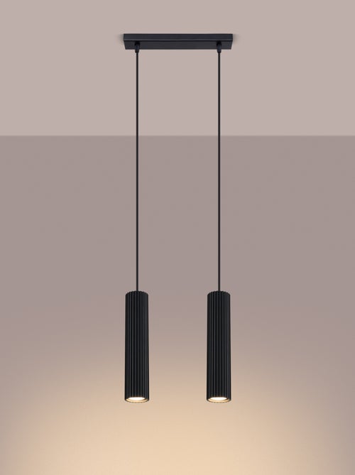 Suspension Aluminium Noir GU10 2 Karbon - Kiabi