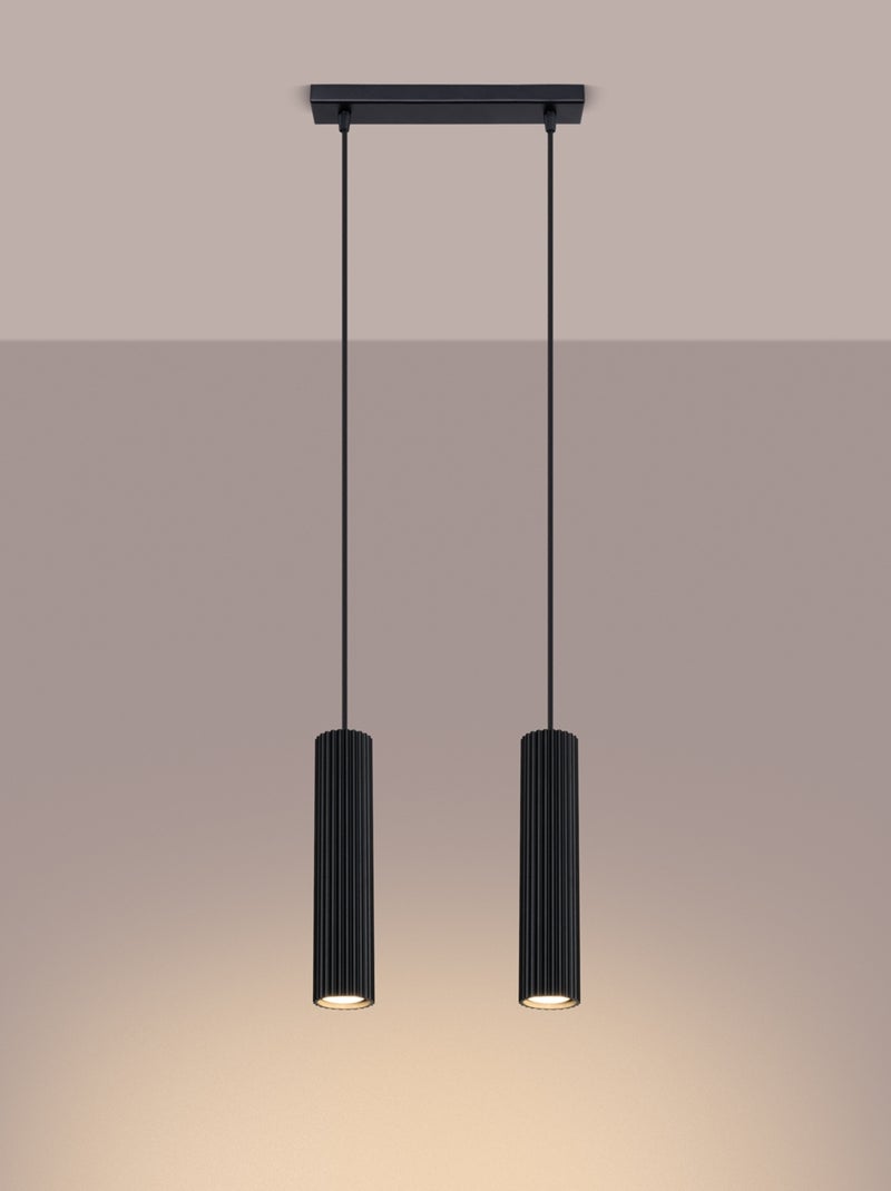 Suspension Aluminium Noir GU10 2 Karbon Noir - Kiabi