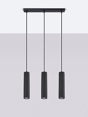 Suspension Aluminium Noir GU10 3 Karbon Line