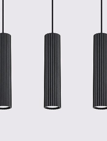 Suspension Aluminium Noir GU10 3 Karbon Line