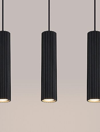 Suspension Aluminium Noir GU10 3 Karbon Line