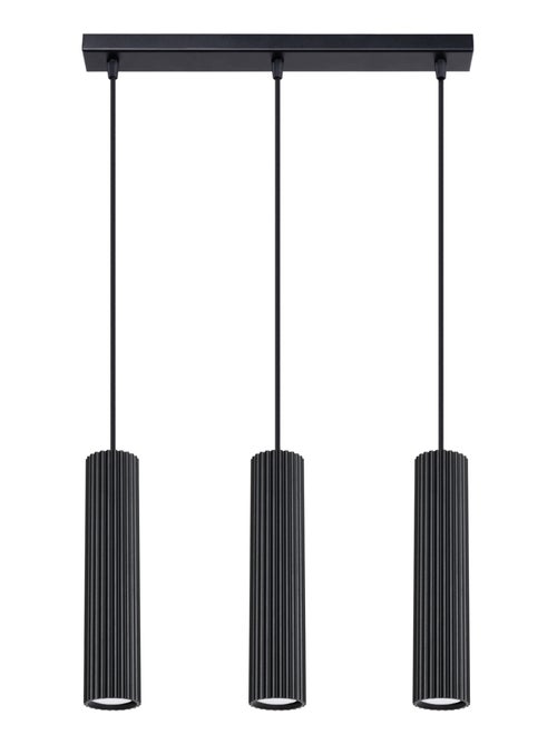 Suspension Aluminium Noir GU10 3 Karbon Line - Kiabi