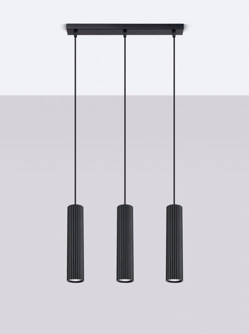 Suspension Aluminium Noir GU10 3 Karbon Line - Kiabi