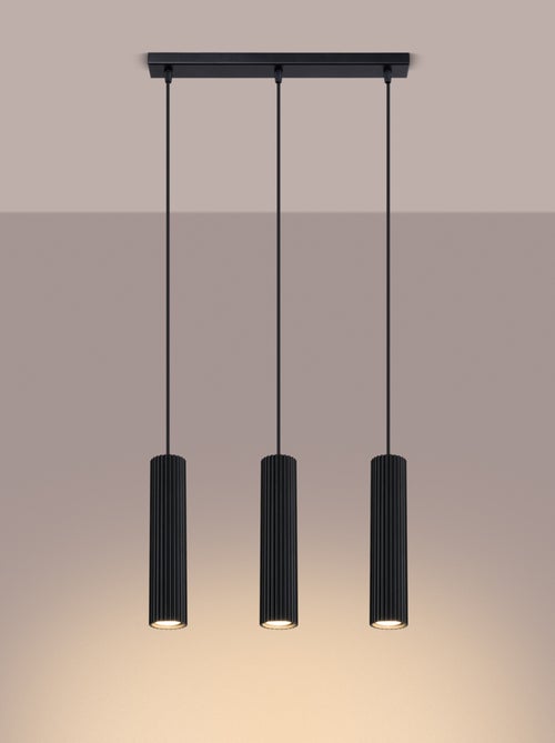 Suspension Aluminium Noir GU10 3 Karbon Line - Kiabi