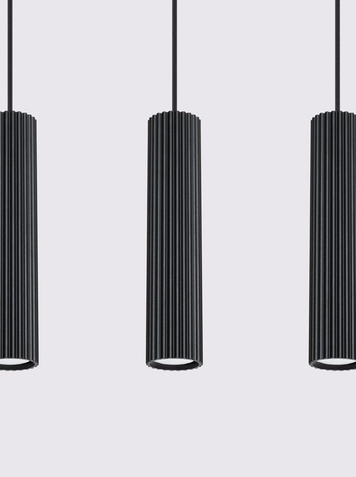 Suspension Aluminium Noir GU10 3 Karbon Line - Kiabi