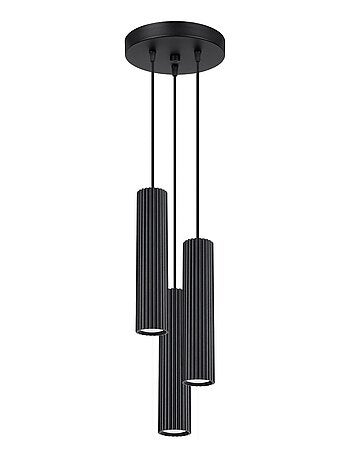 Suspension Aluminium Noir GU10 3 Karbon