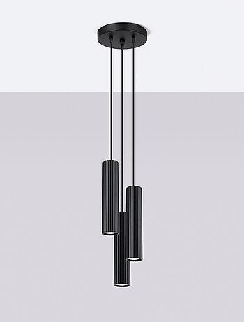 Suspension Aluminium Noir GU10 3 Karbon