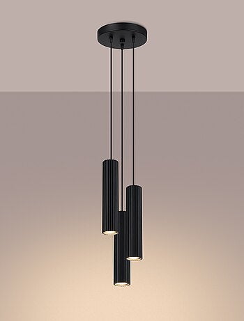 Suspension Aluminium Noir GU10 3 Karbon