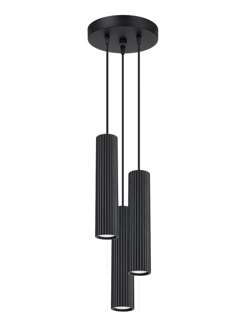 Suspension Aluminium Noir GU10 3 Karbon - Kiabi