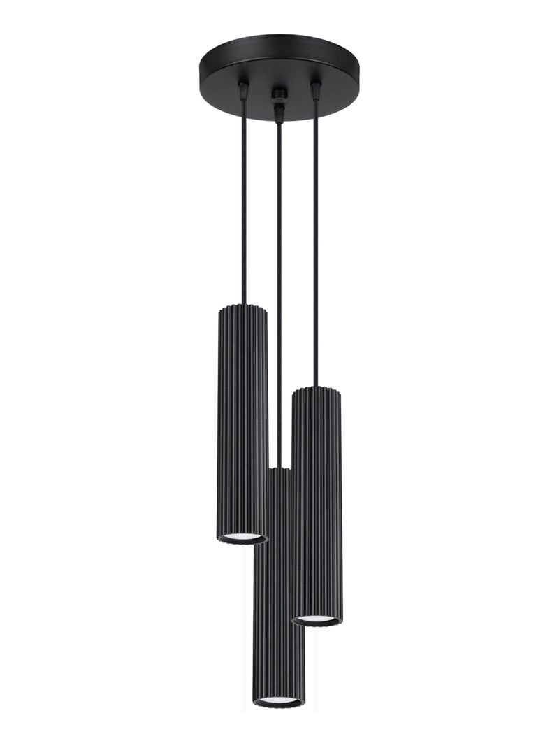 Suspension Aluminium Noir GU10 3 Karbon Noir - Kiabi