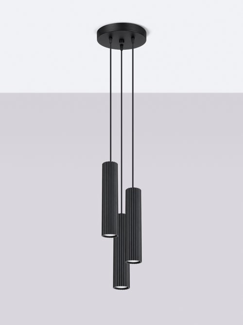 Suspension Aluminium Noir GU10 3 Karbon - Kiabi