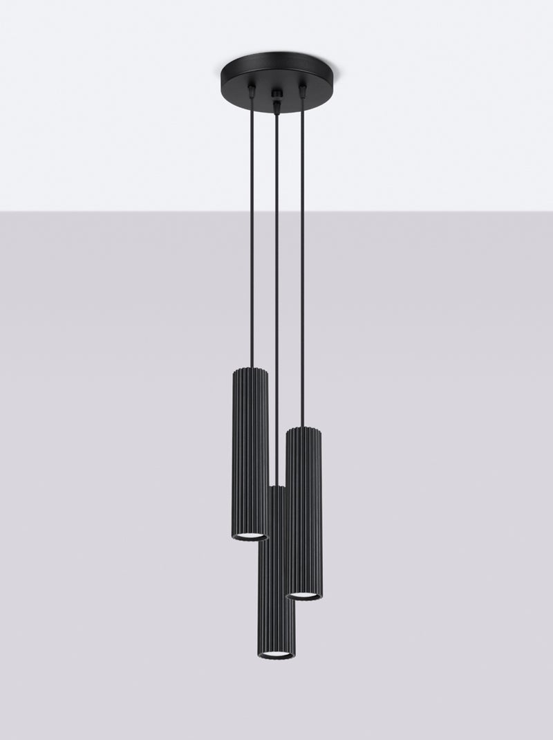Suspension Aluminium Noir GU10 3 Karbon Noir - Kiabi