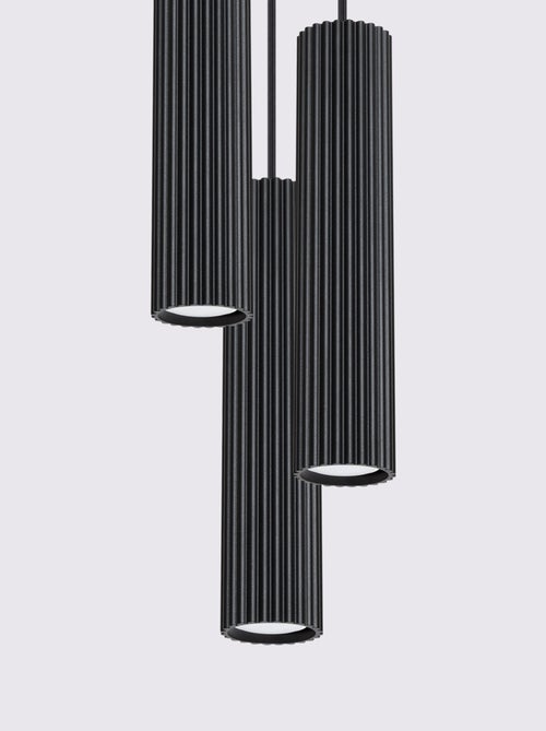 Suspension Aluminium Noir GU10 3 Karbon - Kiabi