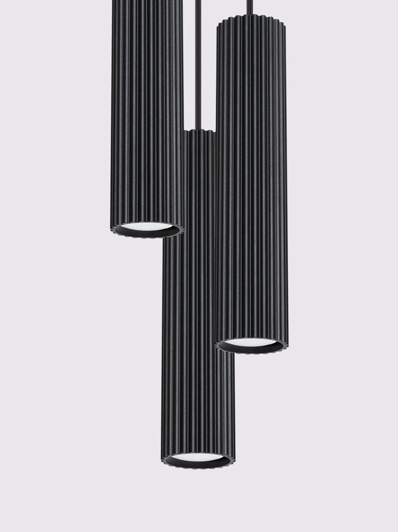 Suspension Aluminium Noir GU10 3 Karbon Noir - Kiabi