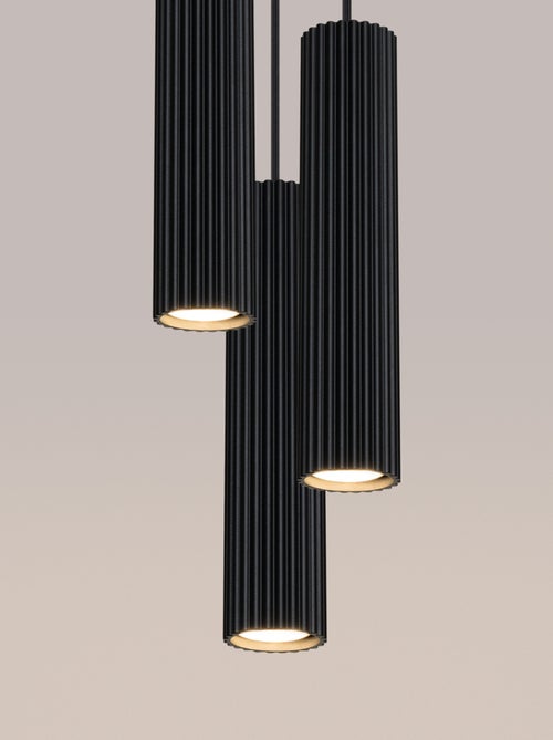 Suspension Aluminium Noir GU10 3 Karbon - Kiabi