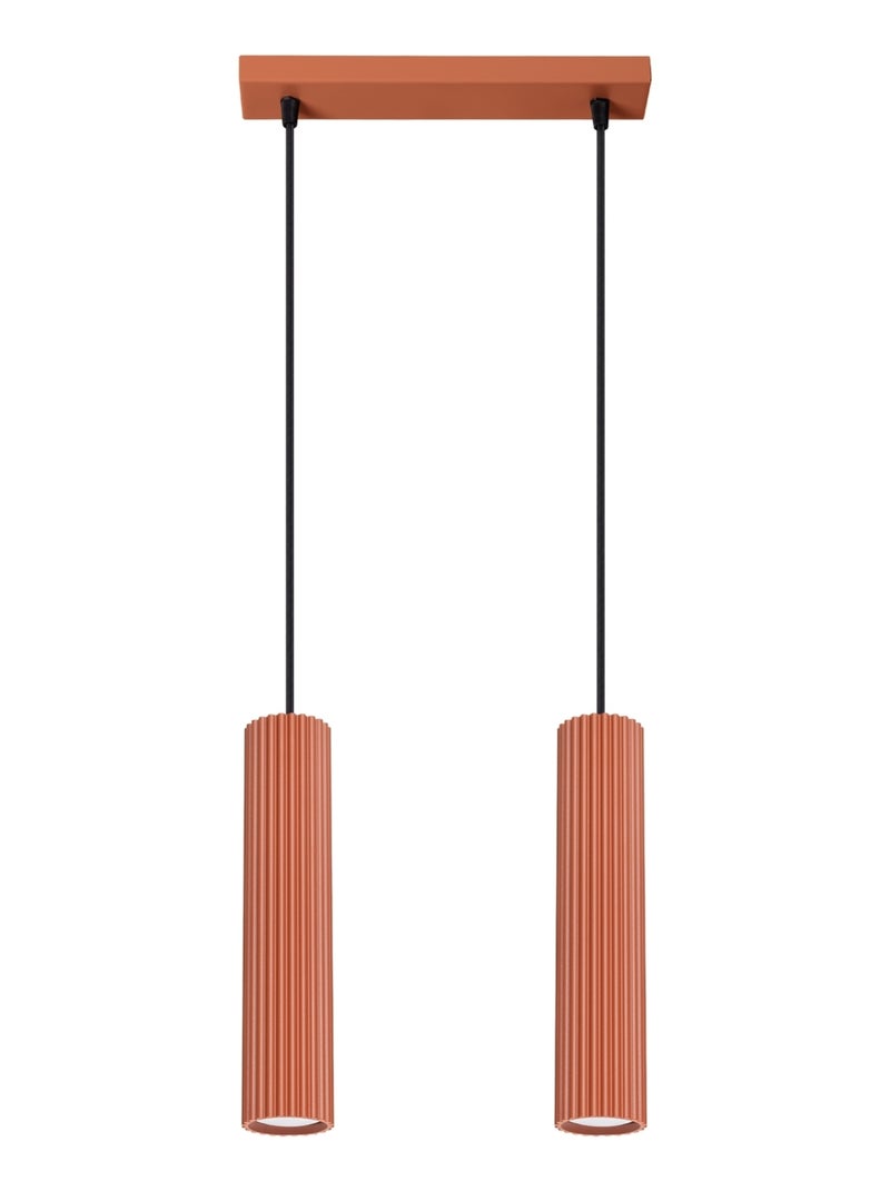 Suspension Aluminium Ocre Rouge GU10 2 Karbon Rouge - Kiabi