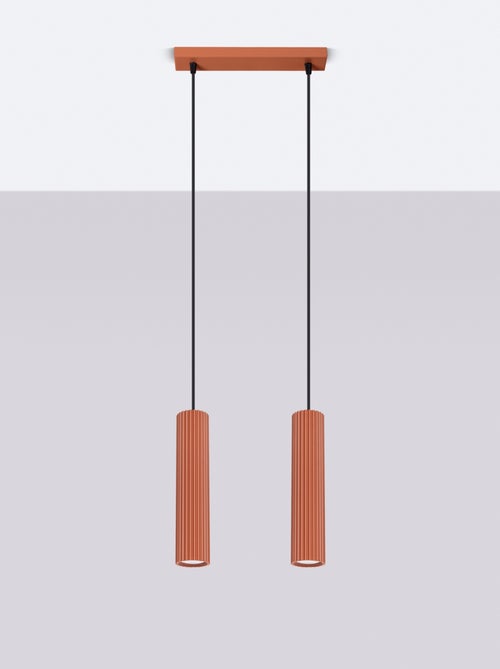 Suspension Aluminium Ocre Rouge GU10 2 Karbon - Kiabi