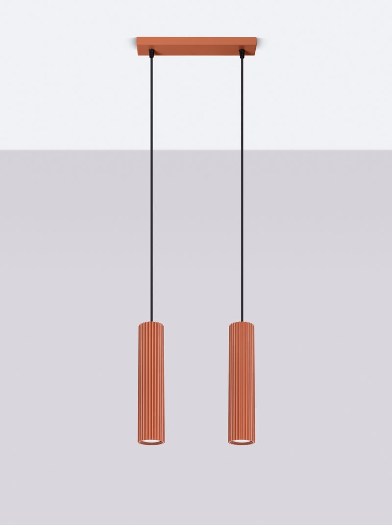 Suspension Aluminium Ocre Rouge GU10 2 Karbon Rouge - Kiabi