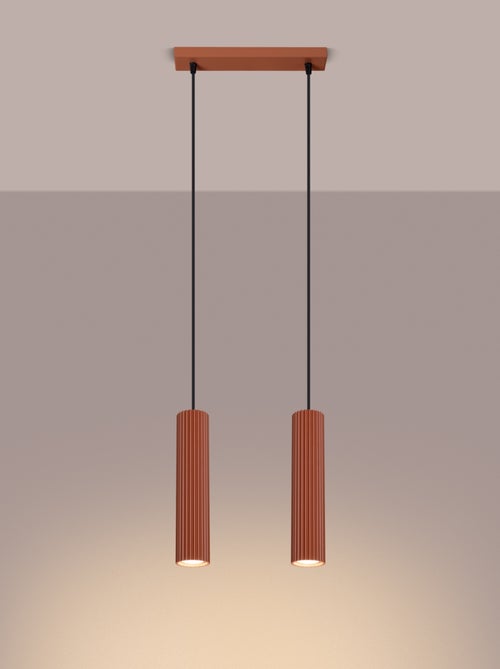 Suspension Aluminium Ocre Rouge GU10 2 Karbon - Kiabi