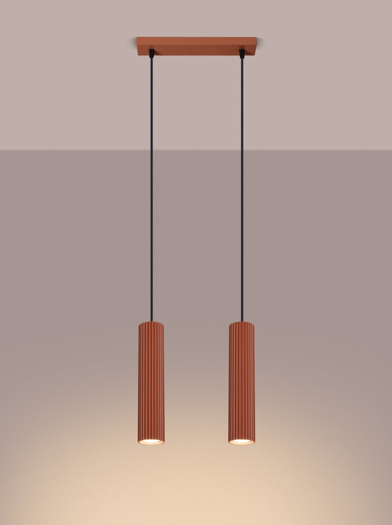 Suspension Aluminium Ocre Rouge GU10 2 Karbon Rouge - Kiabi