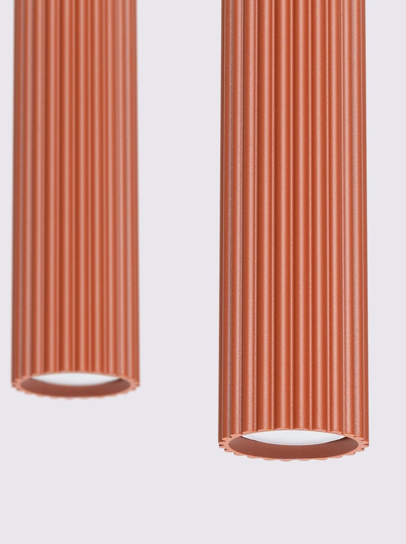 Suspension Aluminium Ocre Rouge GU10 2 Karbon Rouge - Kiabi