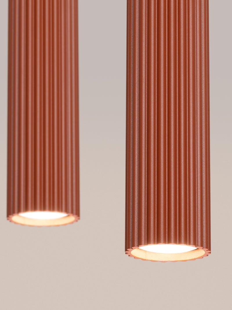 Suspension Aluminium Ocre Rouge GU10 2 Karbon Rouge - Kiabi