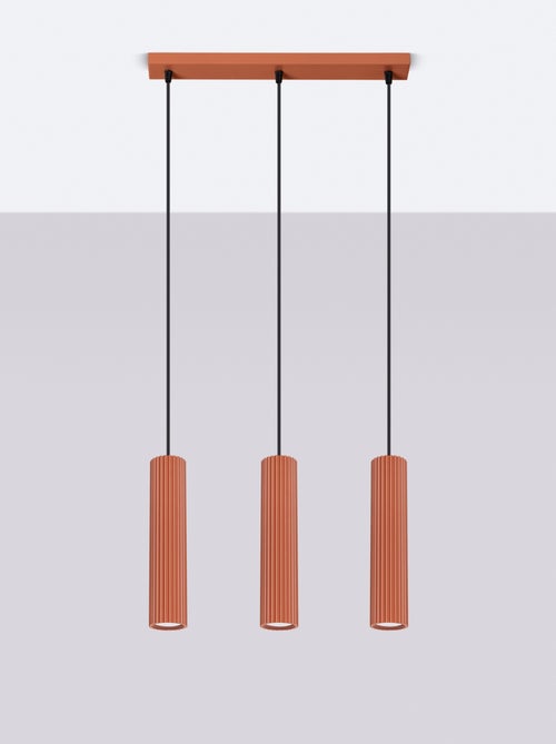 Suspension Aluminium Ocre Rouge GU10 3 Karbon Line - Kiabi