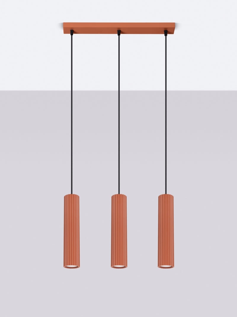 Suspension Aluminium Ocre Rouge GU10 3 Karbon Line Rouge - Kiabi