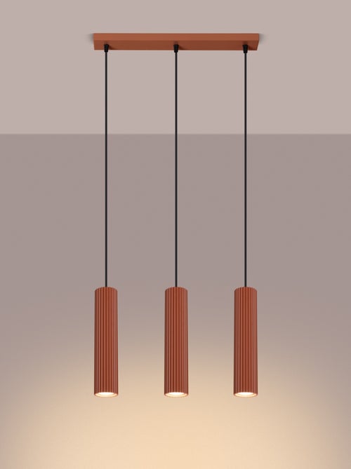 Suspension Aluminium Ocre Rouge GU10 3 Karbon Line - Kiabi