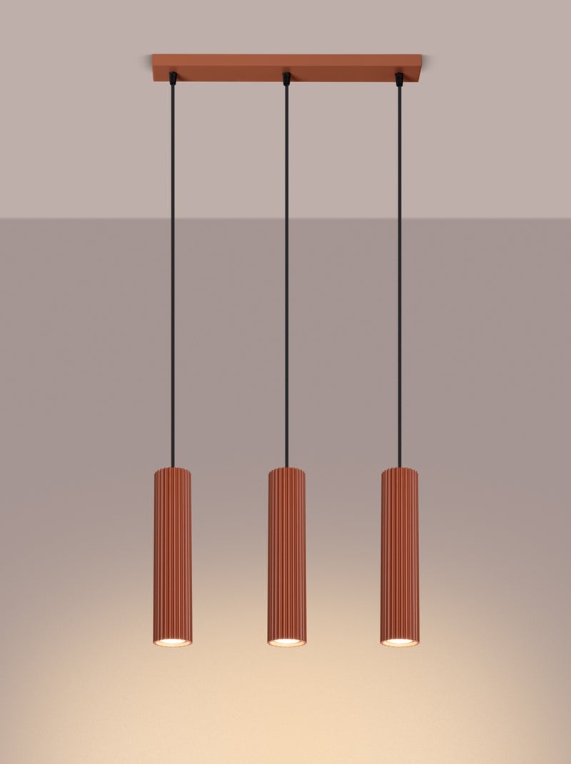Suspension Aluminium Ocre Rouge GU10 3 Karbon Line Rouge - Kiabi