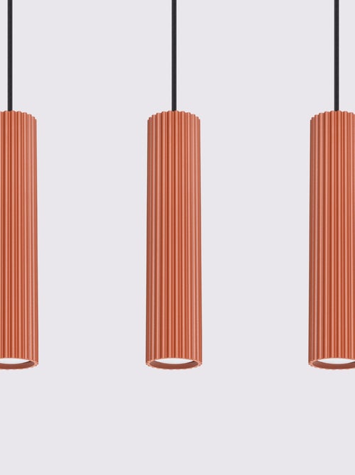 Suspension Aluminium Ocre Rouge GU10 3 Karbon Line - Kiabi