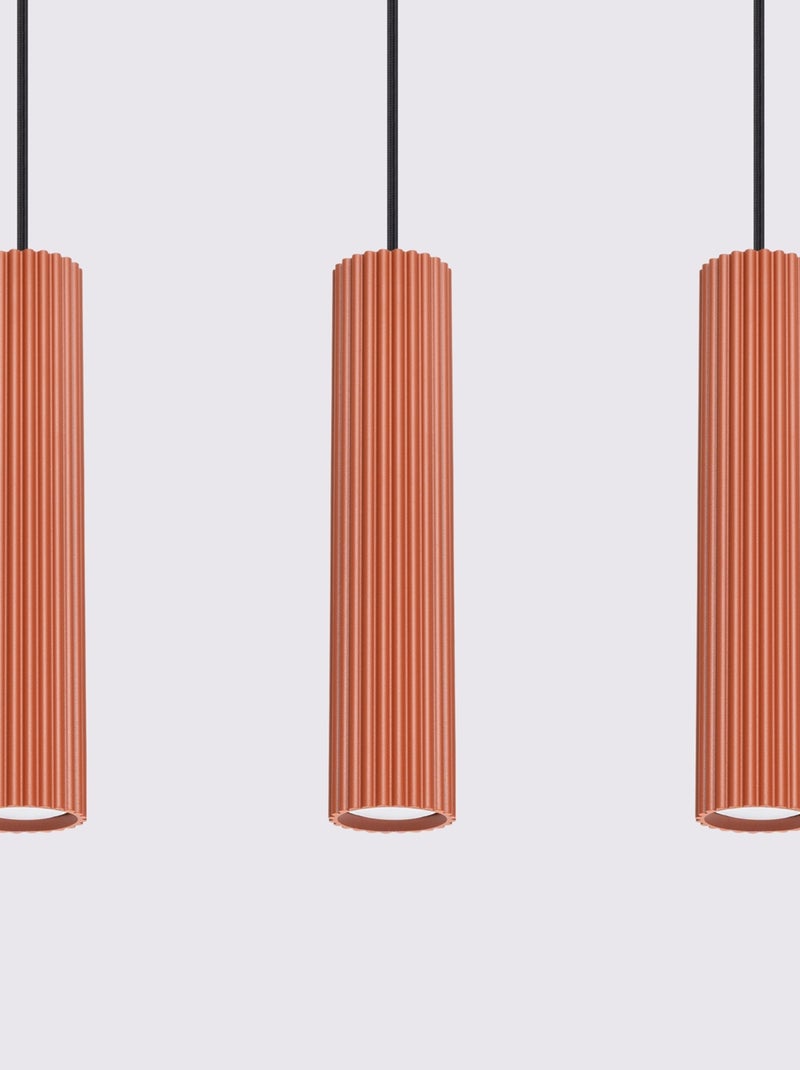 Suspension Aluminium Ocre Rouge GU10 3 Karbon Line Rouge - Kiabi