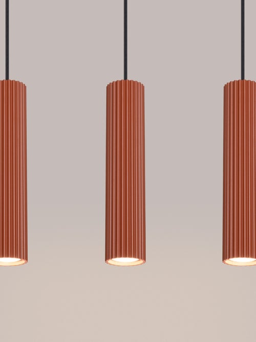 Suspension Aluminium Ocre Rouge GU10 3 Karbon Line - Kiabi