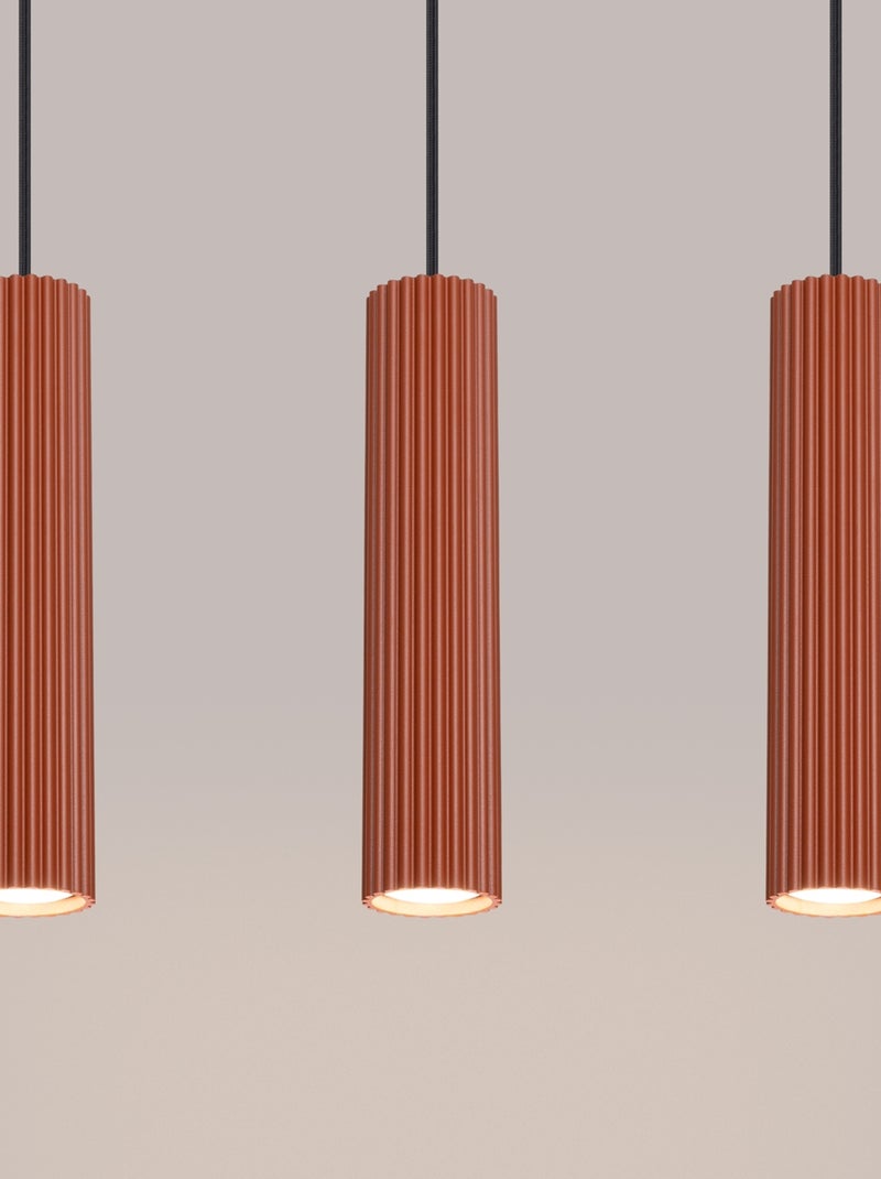 Suspension Aluminium Ocre Rouge GU10 3 Karbon Line Rouge - Kiabi