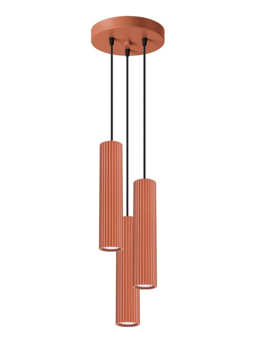 Suspension Aluminium Ocre Rouge GU10 3 Karbon - Kiabi