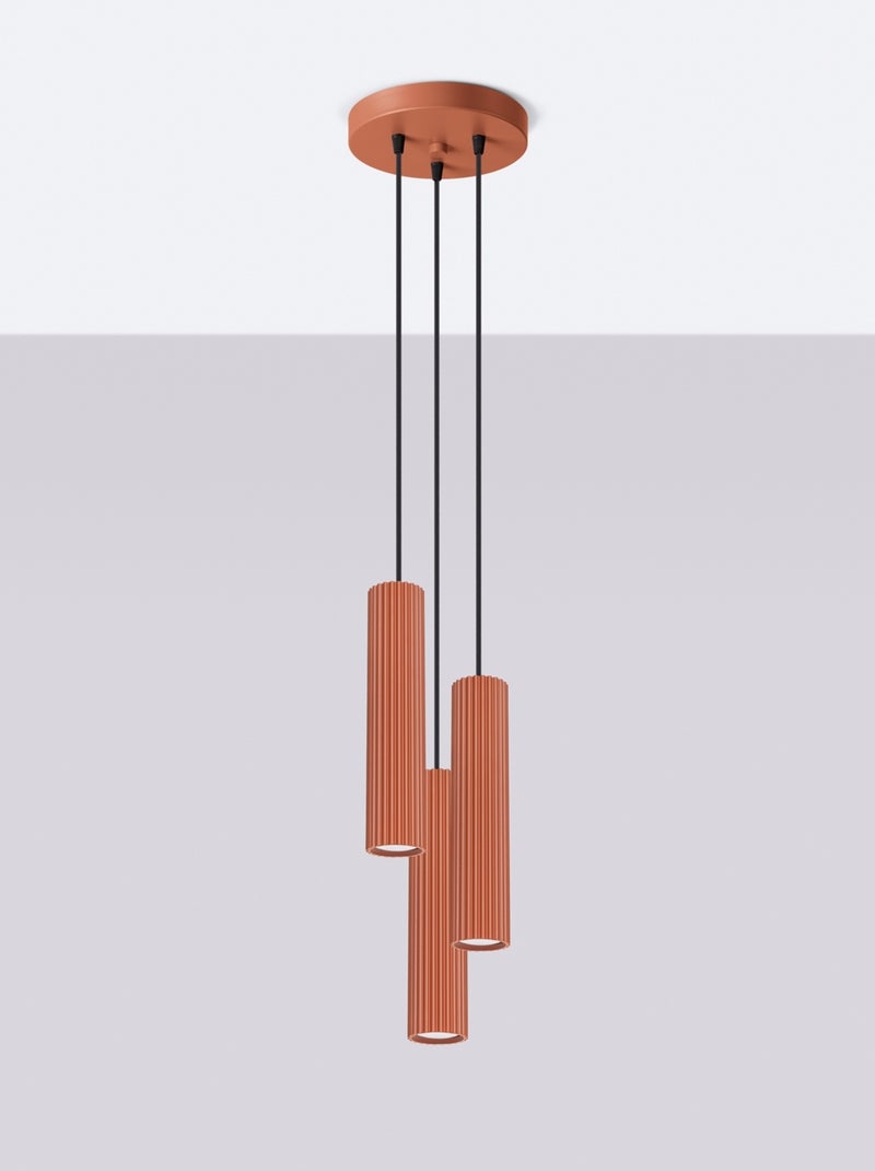 Suspension Aluminium Ocre Rouge GU10 3 Karbon Rouge - Kiabi