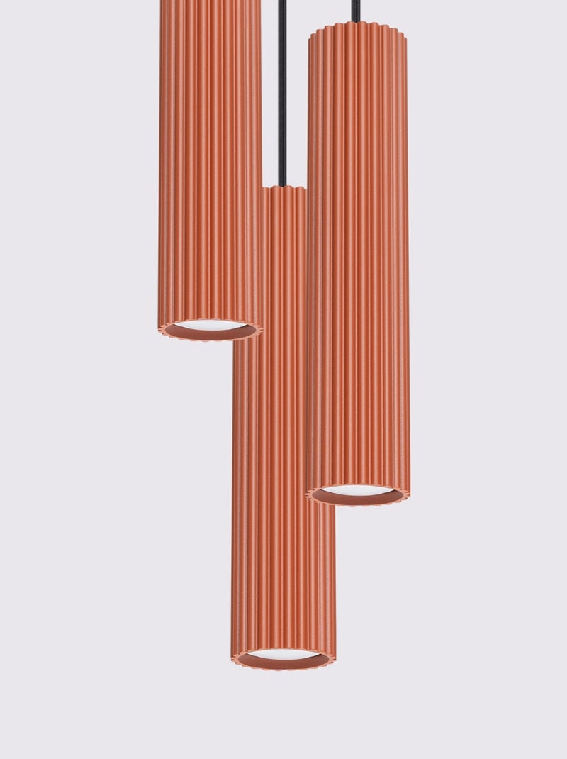 Suspension Aluminium Ocre Rouge GU10 3 Karbon Rouge - Kiabi
