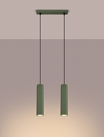 Suspension Aluminium Vert Olive GU10 2 Karbon