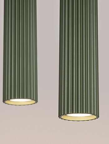 Suspension Aluminium Vert Olive GU10 2 Karbon