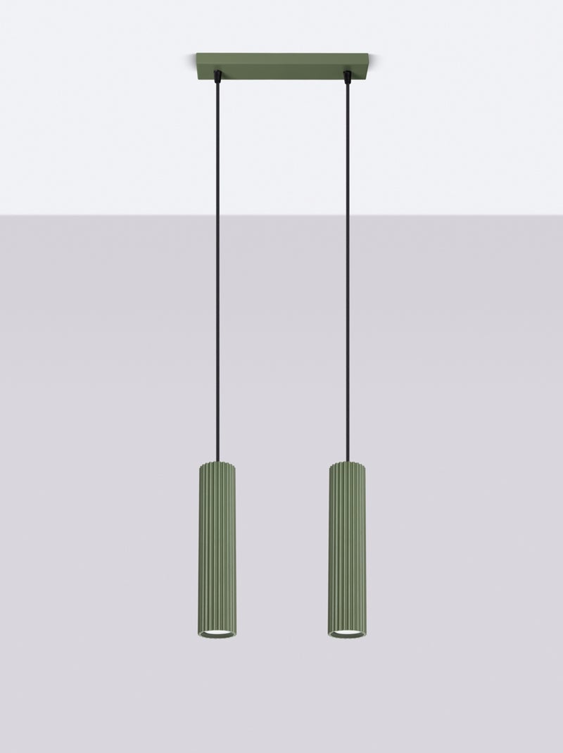 Suspension Aluminium Vert Olive GU10 2 Karbon Vert olive - Kiabi