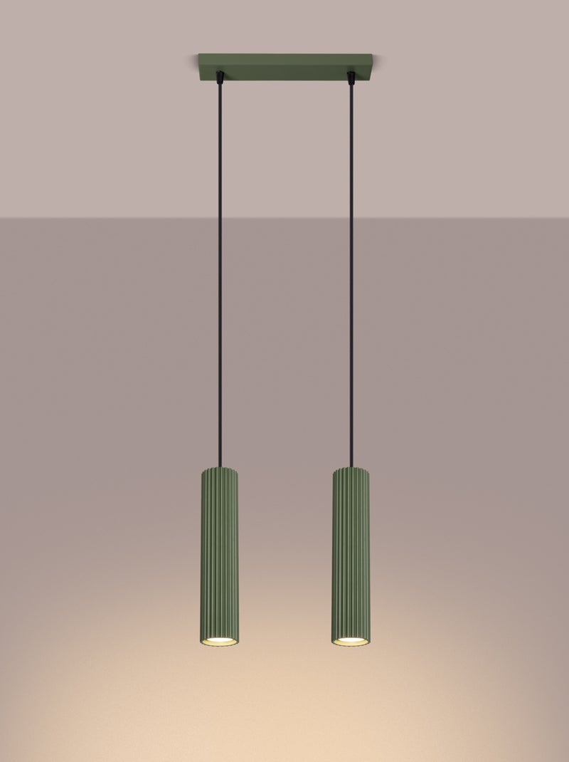 Suspension Aluminium Vert Olive GU10 2 Karbon Vert olive - Kiabi