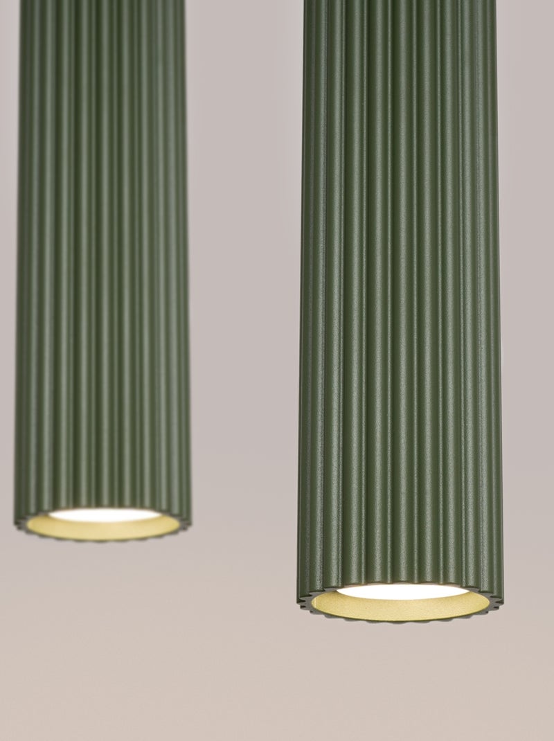 Suspension Aluminium Vert Olive GU10 2 Karbon Vert olive - Kiabi