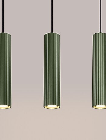 Suspension Aluminium Vert Olive GU10 3 Karbon Line