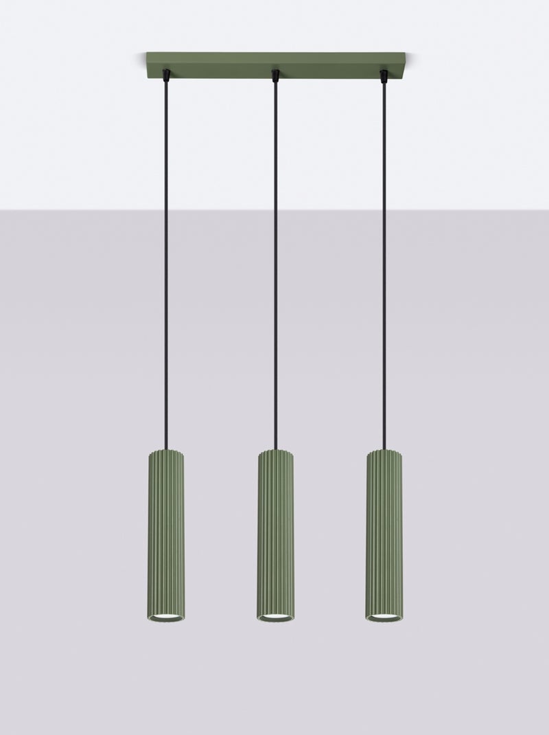 Suspension Aluminium Vert Olive GU10 3 Karbon Line Vert olive - Kiabi
