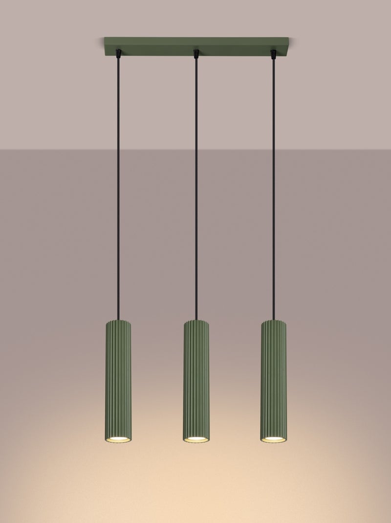 Suspension Aluminium Vert Olive GU10 3 Karbon Line Vert olive - Kiabi