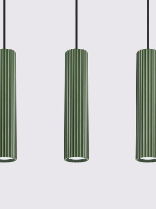 Suspension Aluminium Vert Olive GU10 3 Karbon Line - Kiabi