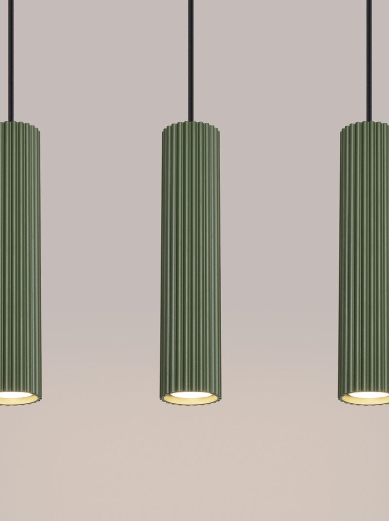 Suspension Aluminium Vert Olive GU10 3 Karbon Line Vert olive - Kiabi